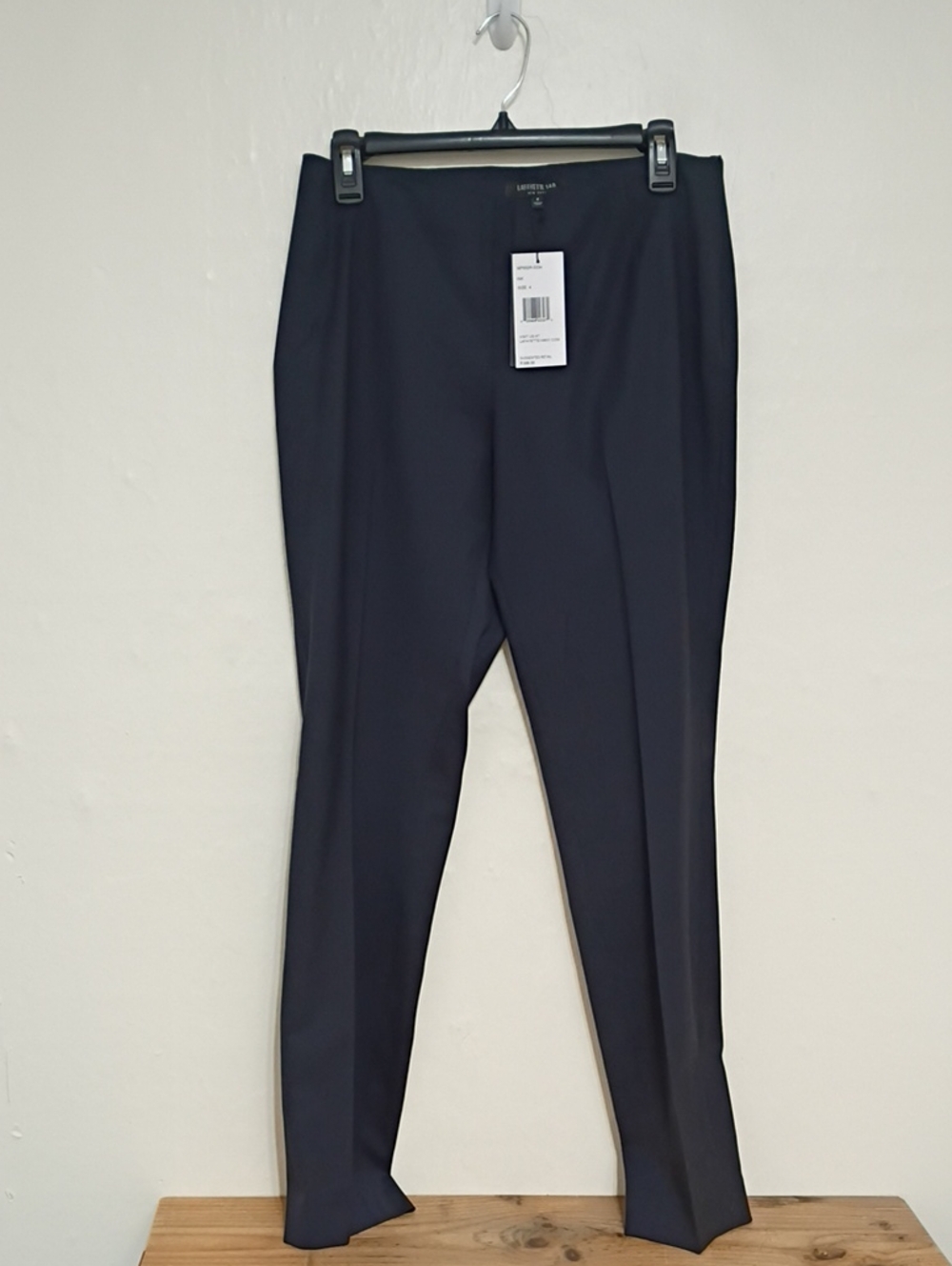 LaFayette 148 New York Side Zip Wool Bleeker Straight Pant Size 4 NWT MSRP $398